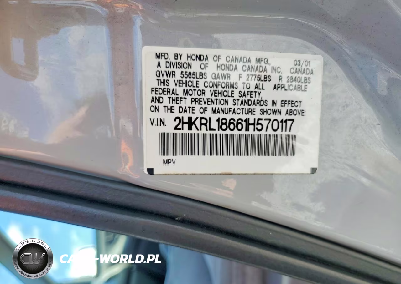 2001 Honda Odyssey Ex VIN:2HKRL18661H570117 - 13