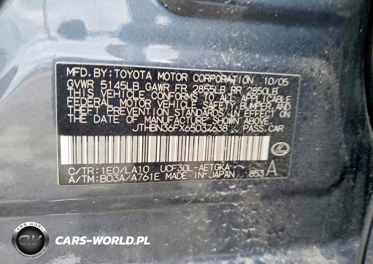 2006 Lexus Ls 430 VIN:JTHBN36FX65037638 - 13