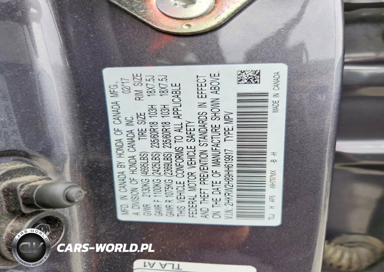 2017 Honda Cr-V Exl VIN:2HKRW2H89HH619917 - 14