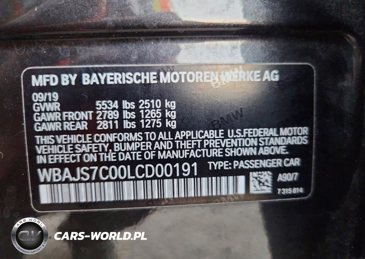 2020 BMW M550Xi VIN:WBAJS7C00LCD00191 - 12
