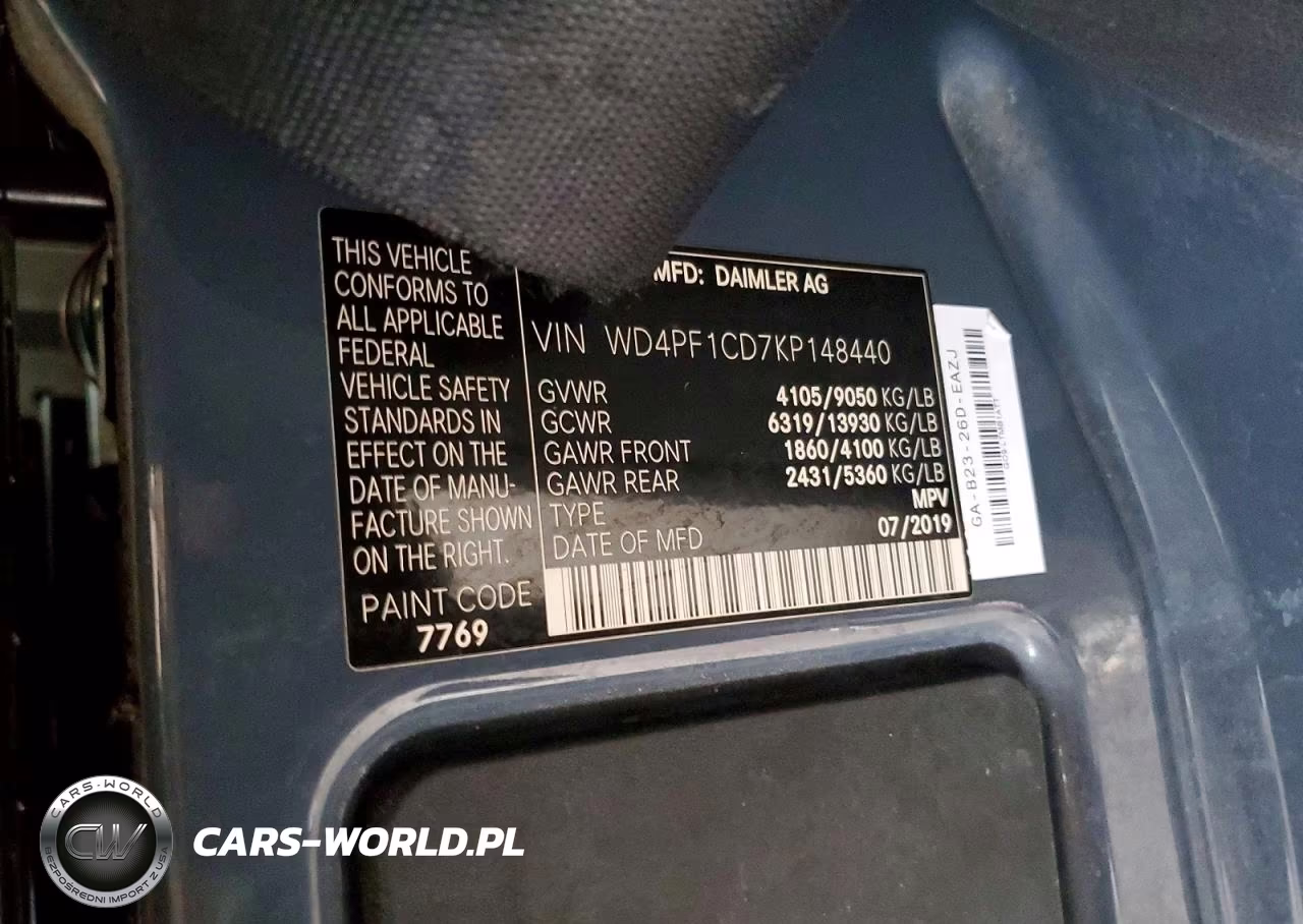 2019 Mercedes-Benz Sprinter 2500-3500 Delivery Van VIN:WD4PF1CD7KP148440 - 13