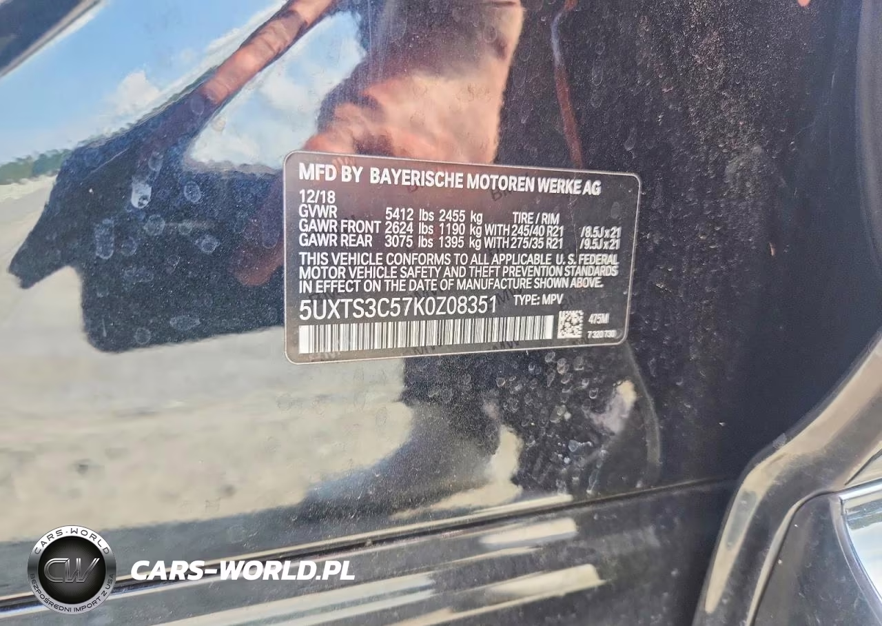 2019 BMW X3 xDrivem40I VIN:5UXTS3C57K0Z08351 - 13
