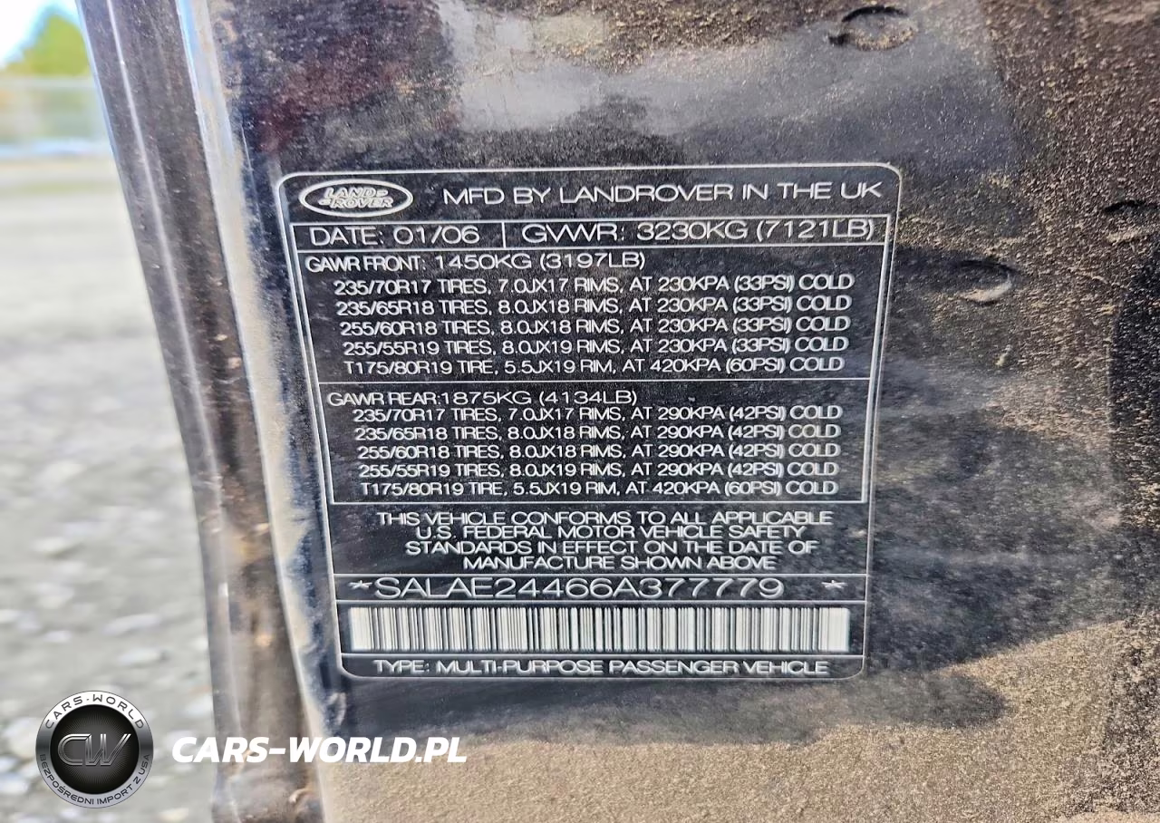 2006 Land Rover Lr3 Se VIN:SALAE24466A377779 - 13