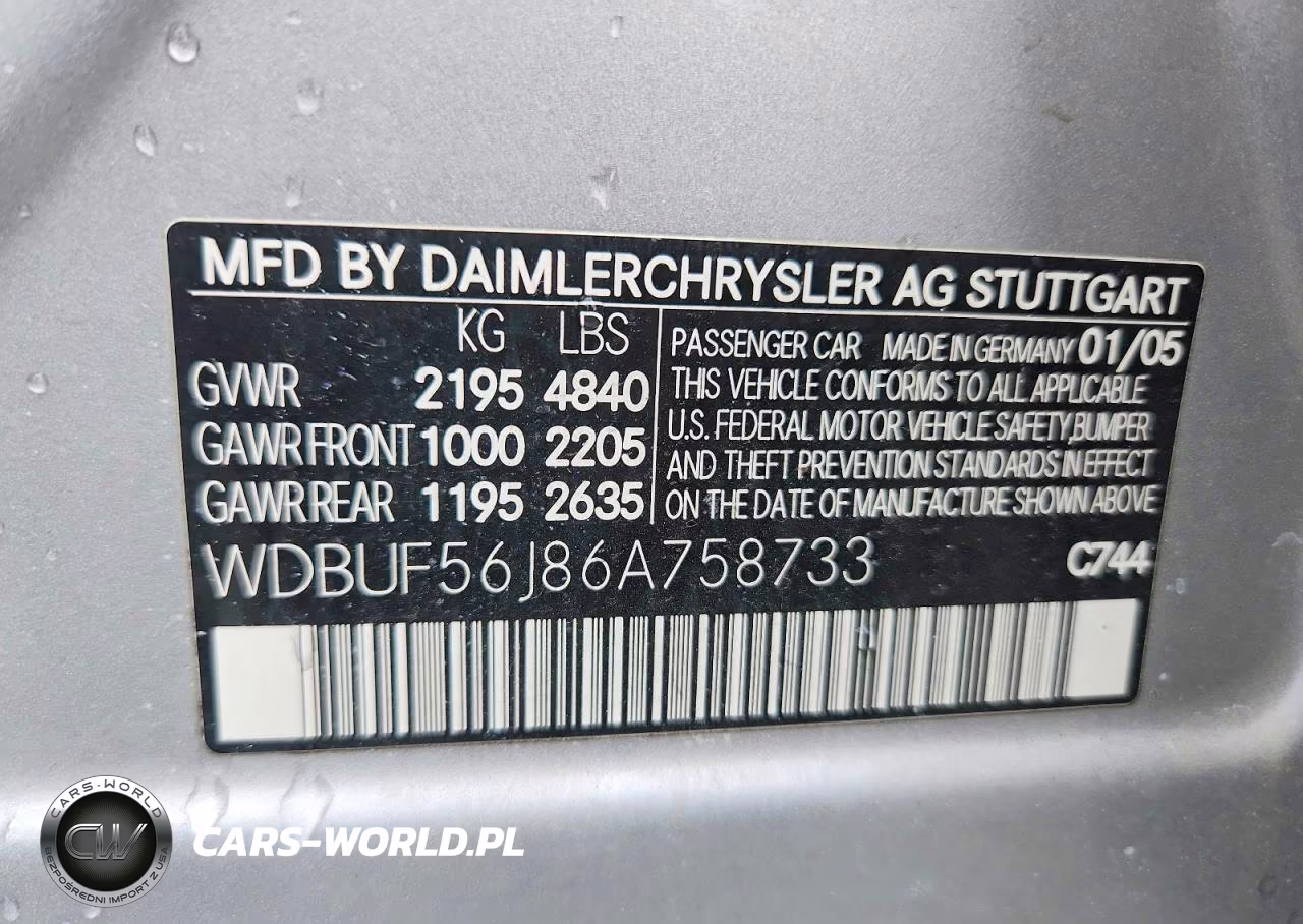 2006 Mercedes-Benz E 350 VIN:WDBUF56J86A758733 - 13