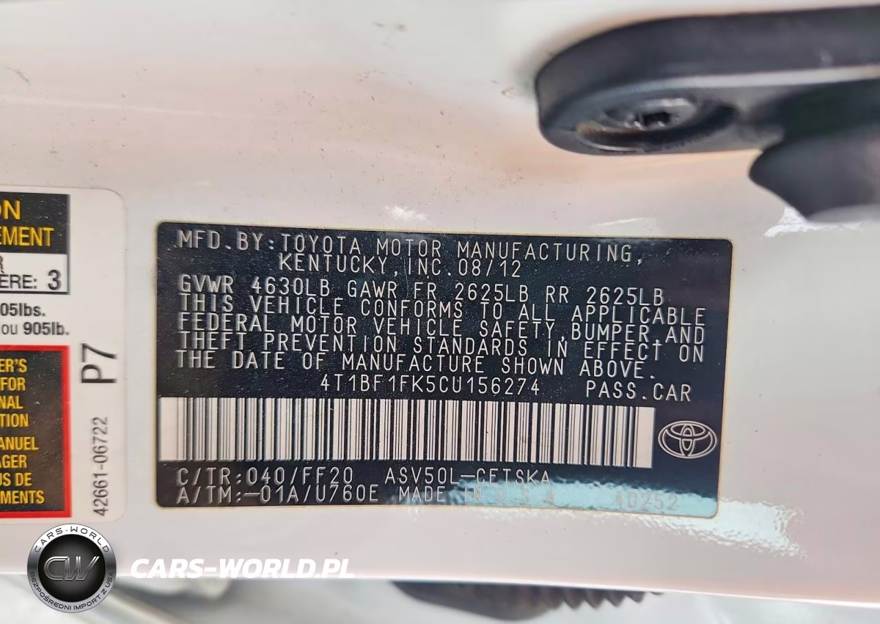 2012 Toyota Camry Se VIN:4T1BF1FK5CU156274 - 13