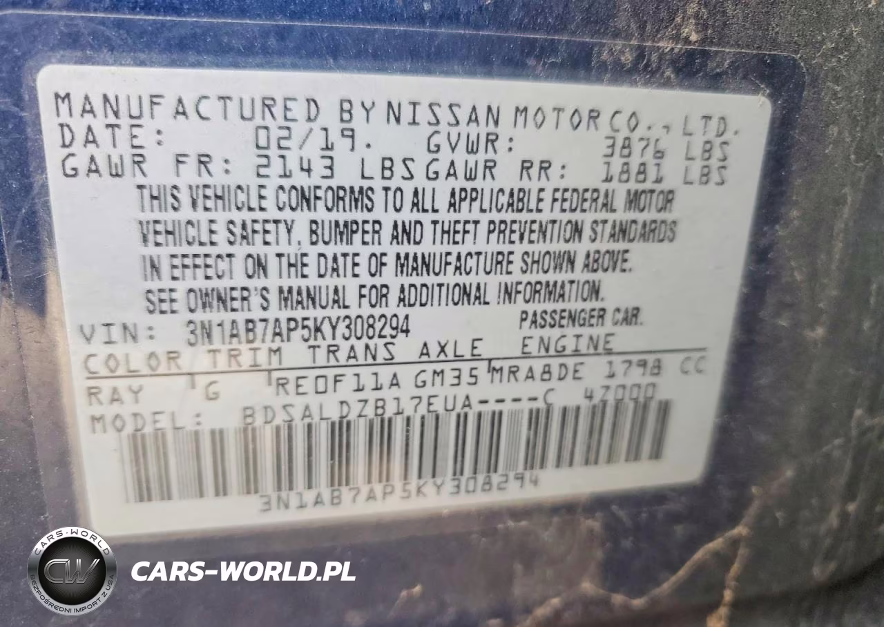 2019 Nissan Sentra Sv VIN:3N1AB7AP5KY308294 - 12