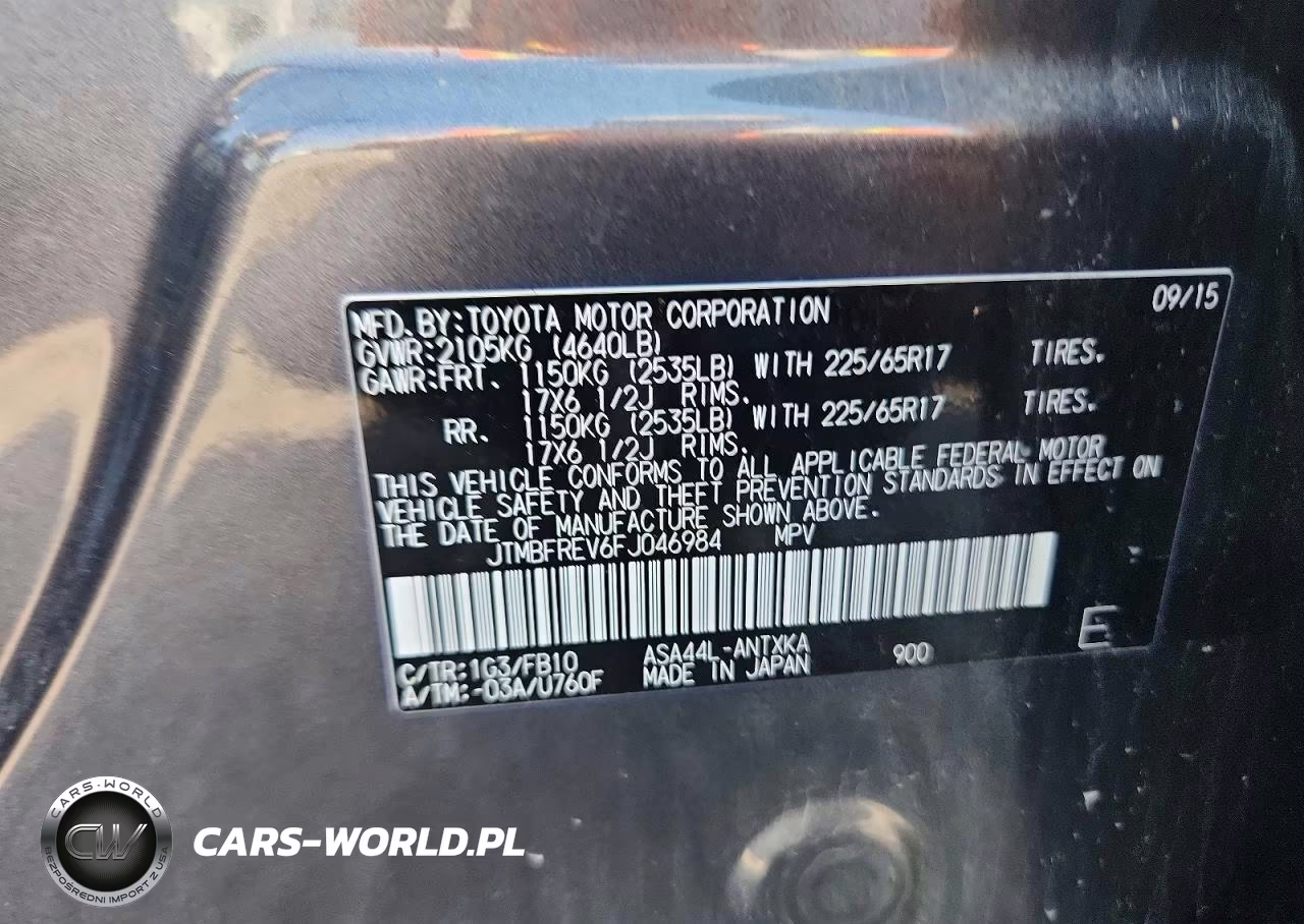 2015 Toyota Rav4 Le VIN:JTMBFREV6FJ046984 - 12
