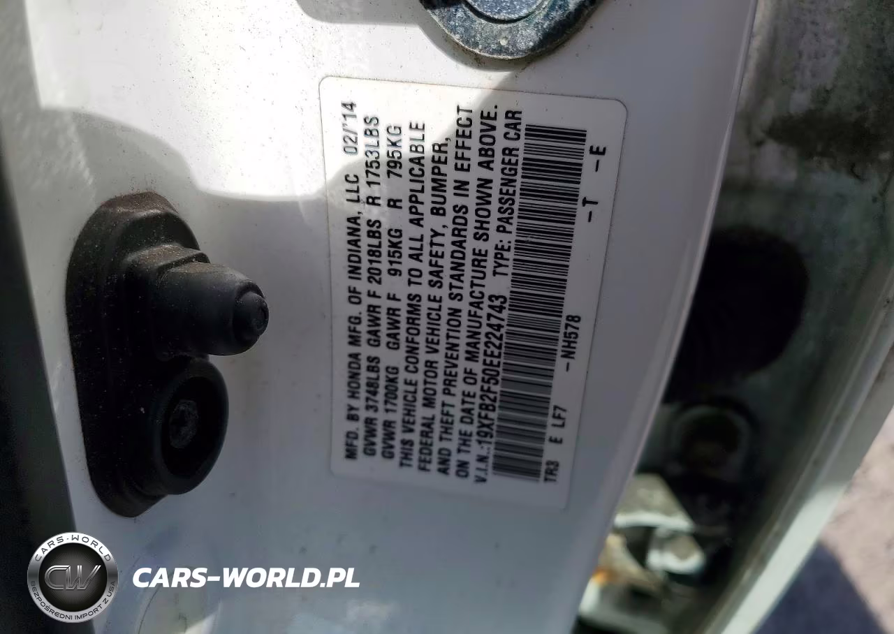 2014 Honda Civic Lx VIN:19XFB2F50EE224743 - 12