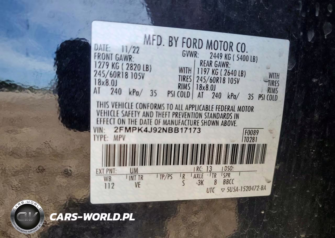 2022 Ford Edge Sel VIN:2FMPK4J92NBB17173 - 13