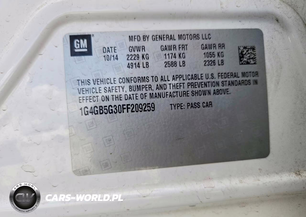 2015 Buick Lacrosse VIN:1G4GB5G30FF209259 - 12