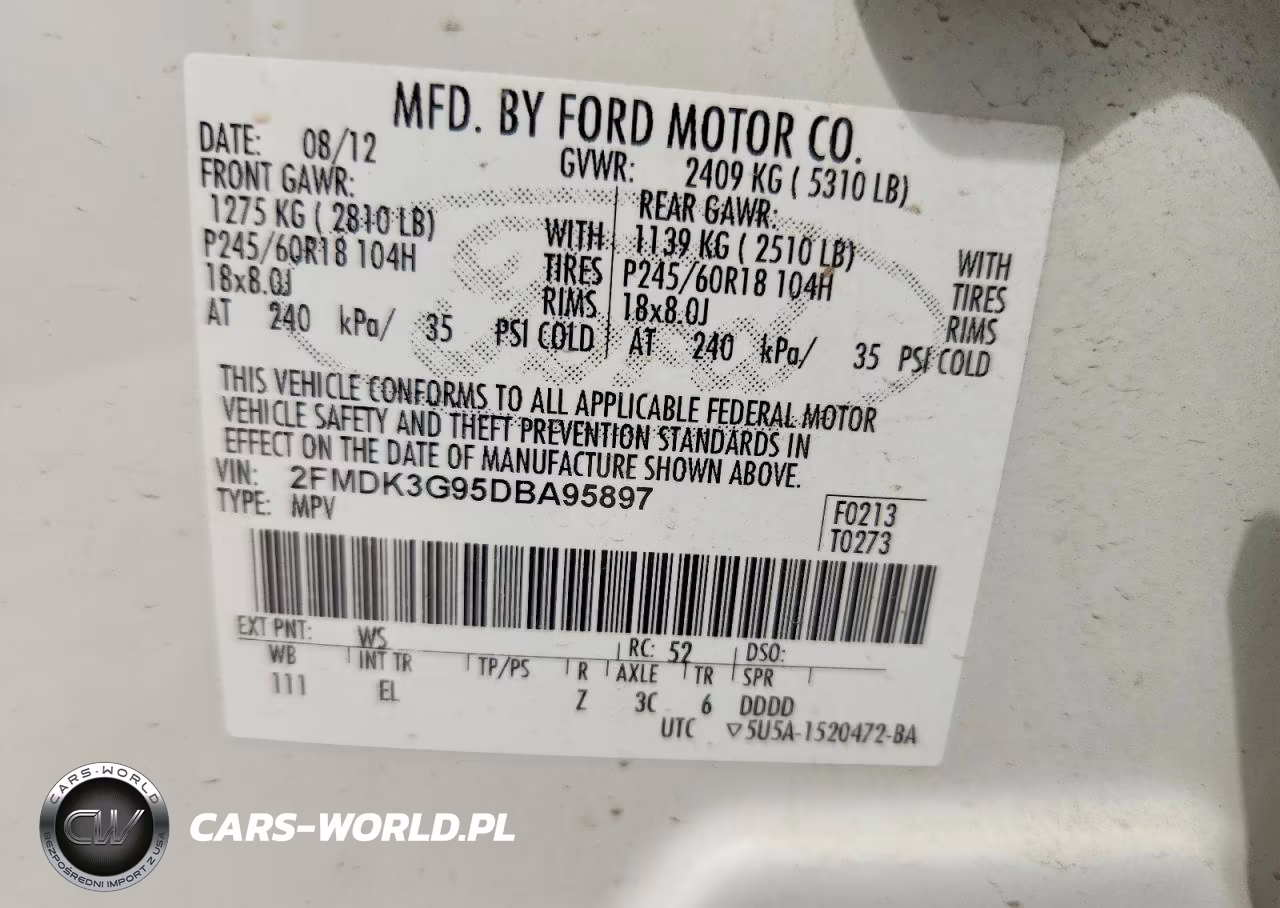 2013 Ford Edge Se VIN:2FMDK3G95DBA95897 - 13