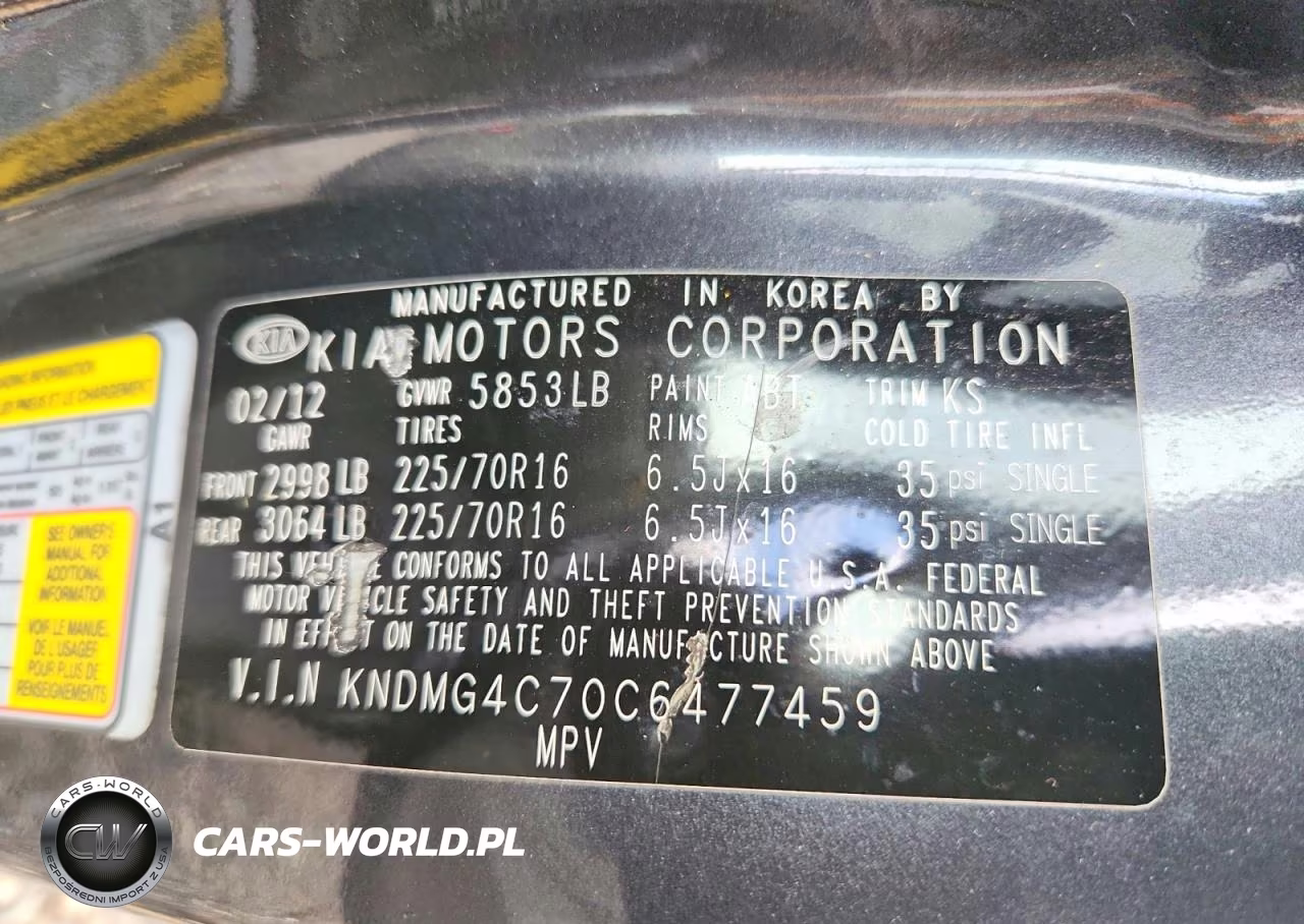 2012 Kia Sedona Lx VIN:KNDMG4C70C6477459 - 13