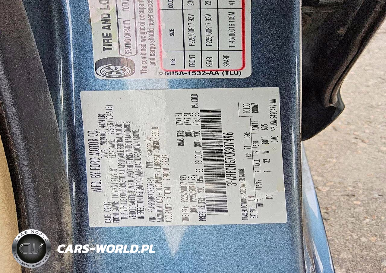 2012 Ford Fusion Se VIN:3FAHP0HG7CR307496 - 12