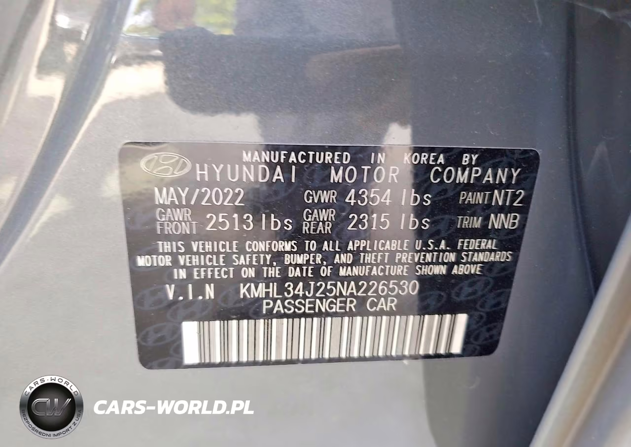 2022 Hyundai Sonata Limited VIN:KMHL34J25NA226530 - 13