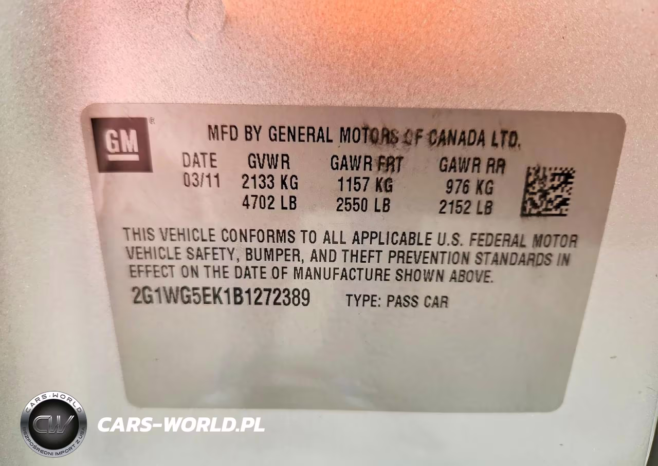 2011 Chevrolet Impala Lt VIN:2G1WG5EK1B1272389 - 12