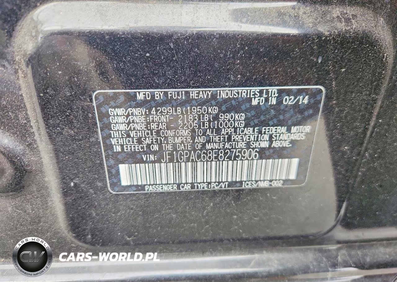 2014 Subaru Impreza Premium VIN:JF1GPAC68E8275906 - 13