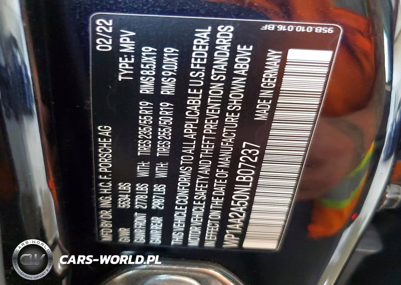 2022 Porsche Macan VIN:WP1AA2A50NLB07237 - 13