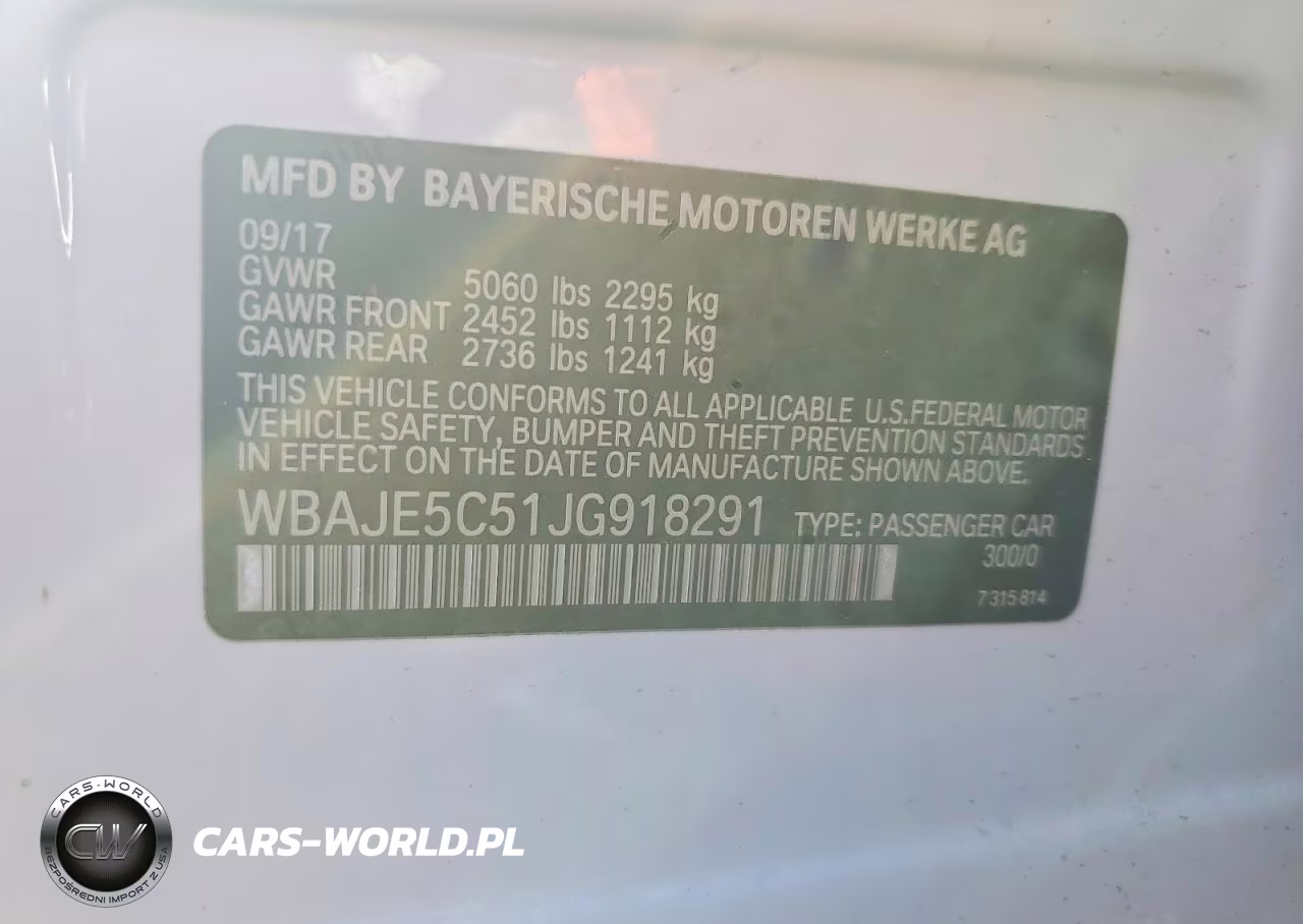 2018 BMW 540 I VIN:WBAJE5C51JG918291 - 12