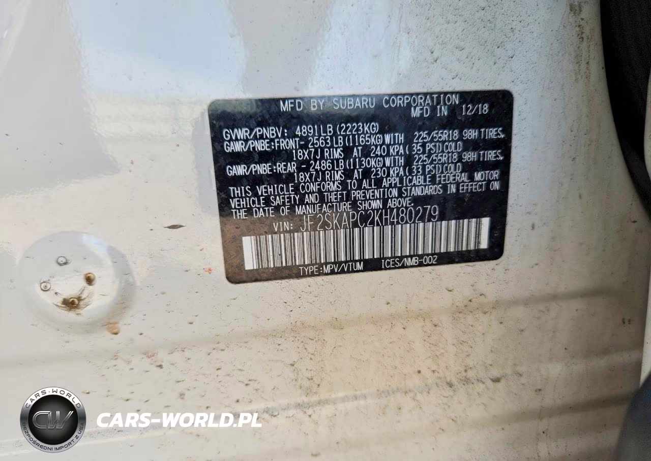 2019 Subaru Forester Sport VIN:JF2SKAPC2KH480279 - 13