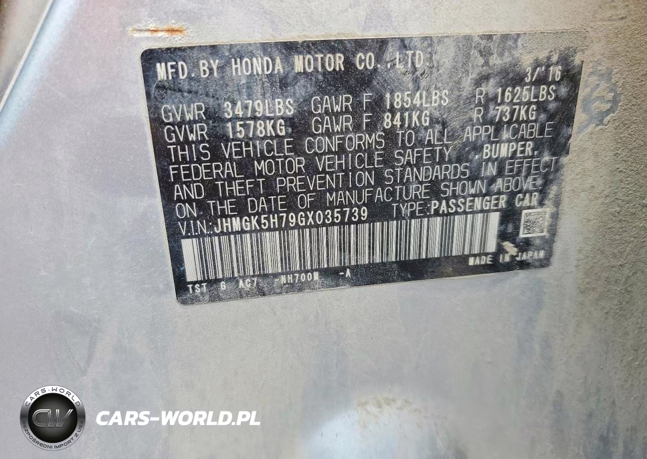 2016 Honda Fit Ex VIN:JHMGK5H79GX035739 - 12
