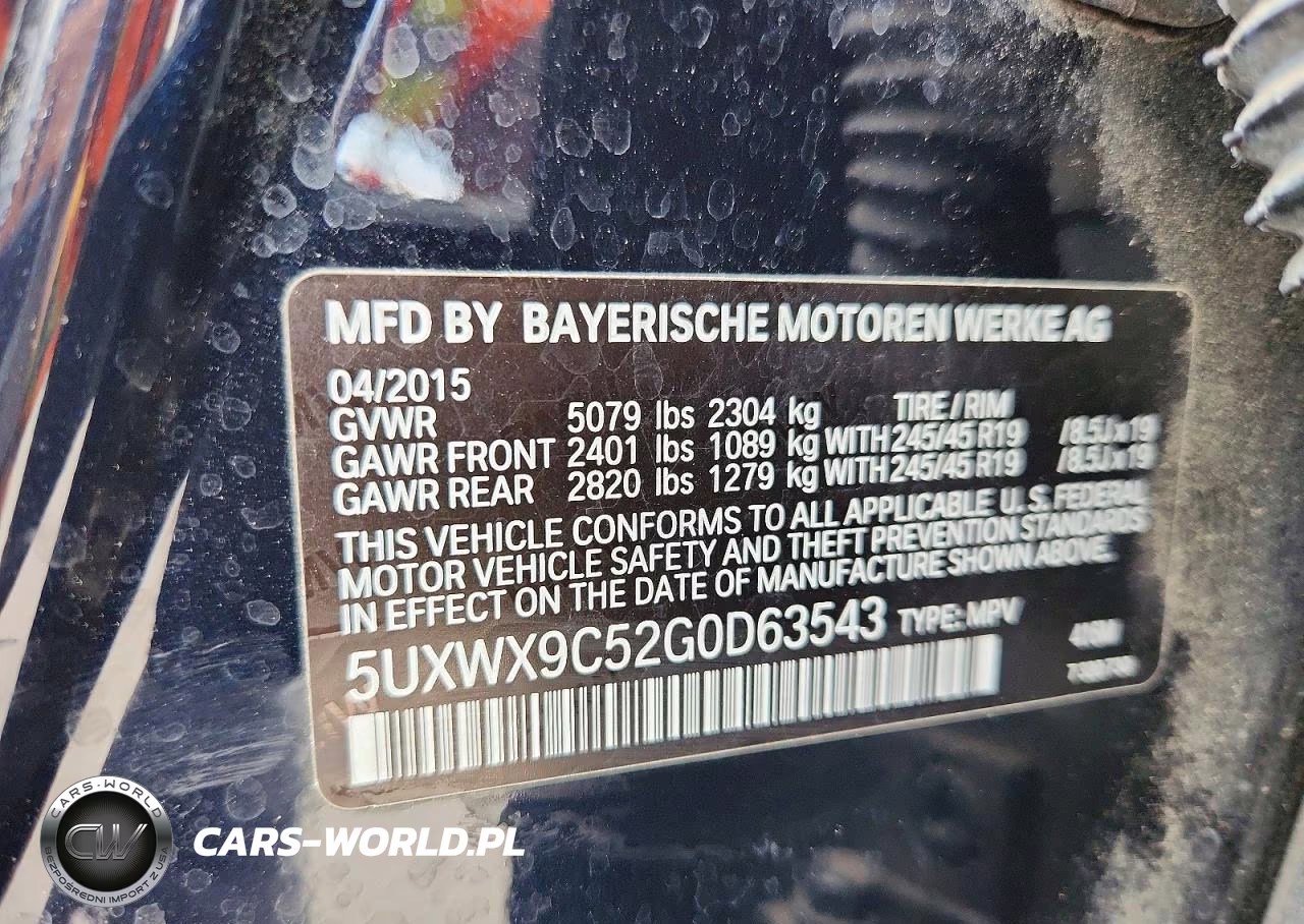 2016 BMW X3 xDrive28I VIN:5UXWX9C52G0D63543 - 14