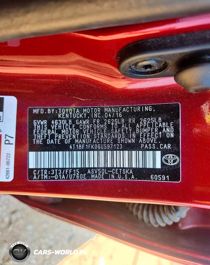 2016 Toyota Camry Se VIN:4T1BF1FK0GU597123 - 12