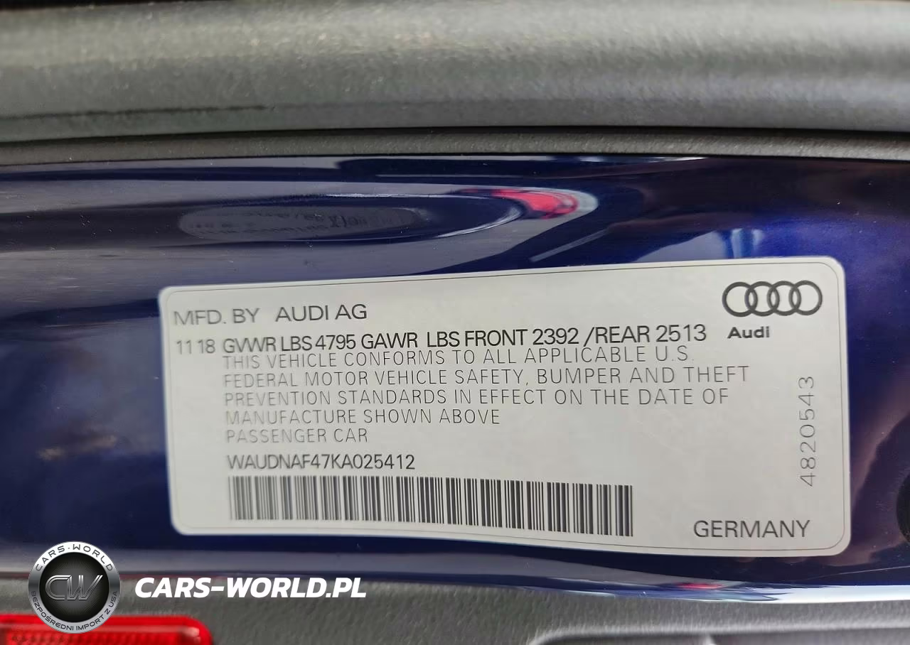 2019 Audi A4 Premium VIN:WAUDNAF47KA025412 - 12