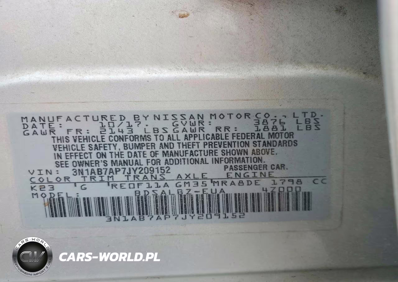 2018 Nissan Sentra S VIN:3N1AB7AP7JY209152 - 13