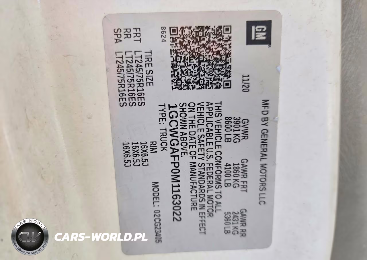 2021 Chevrolet Express G2500 Delivery Van VIN:1GCWGAFP0M1163022 - 13