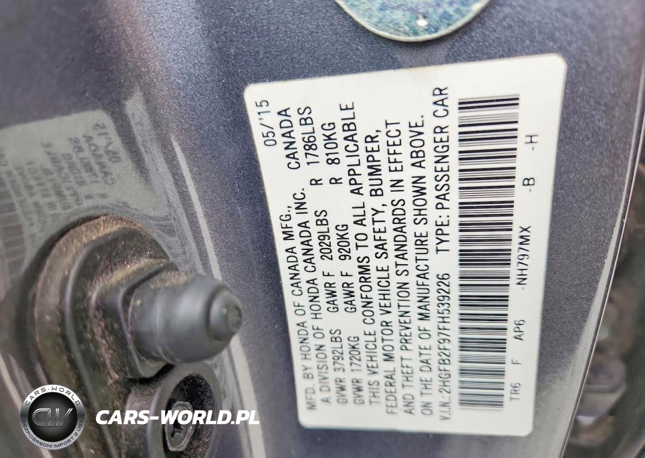 2015 Honda Civic Exl VIN:2HGFB2F97FH539226 - 12