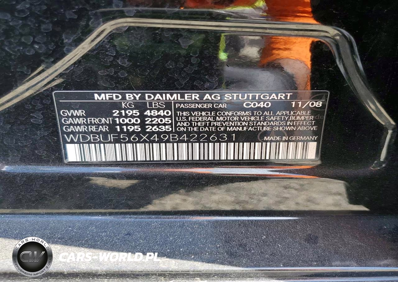 2009 Mercedes-Benz E 350 VIN:WDBUF56X49B422631 - 12