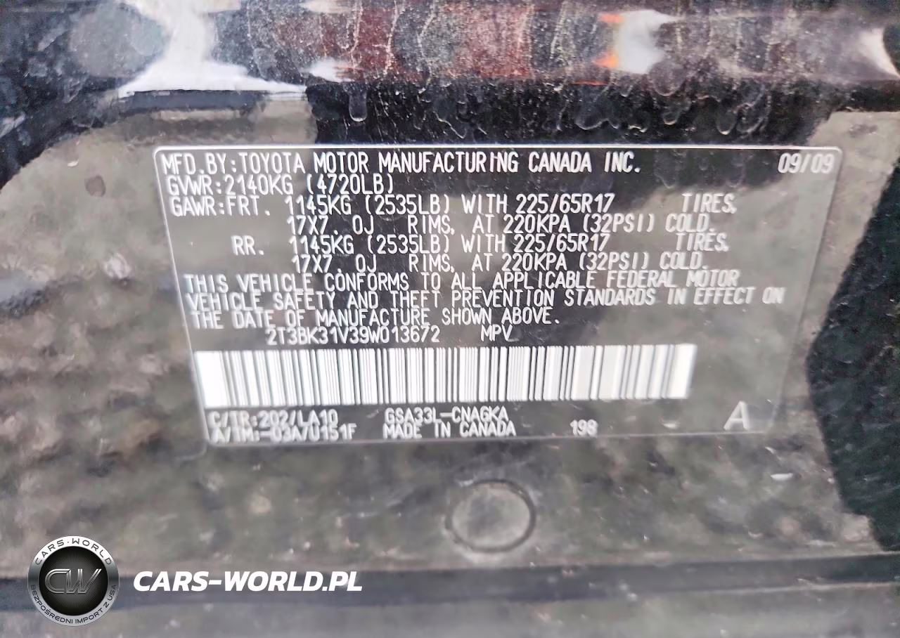 2009 Toyota Rav4 Limited VIN:2T3BK31V39W013672 - 12