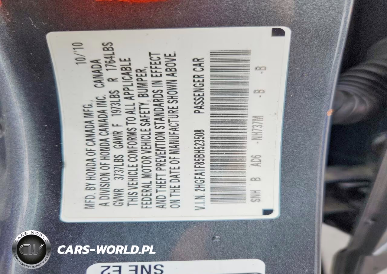 2011 Honda Civic Ex VIN:2HGFA1F85BH523508 - 12