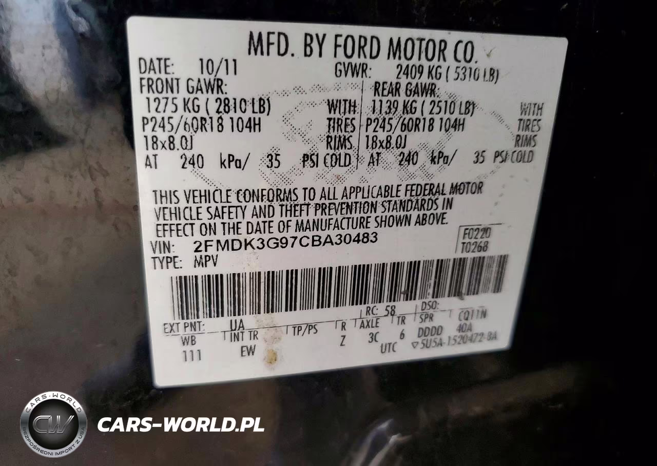 2012 Ford Edge Se VIN:2FMDK3G97CBA30483 - 13