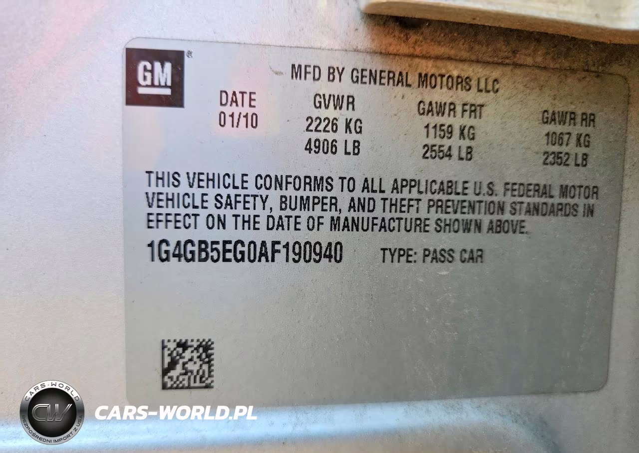 2010 Buick Lacrosse Cx VIN:1G4GB5EG0AF190940 - 12