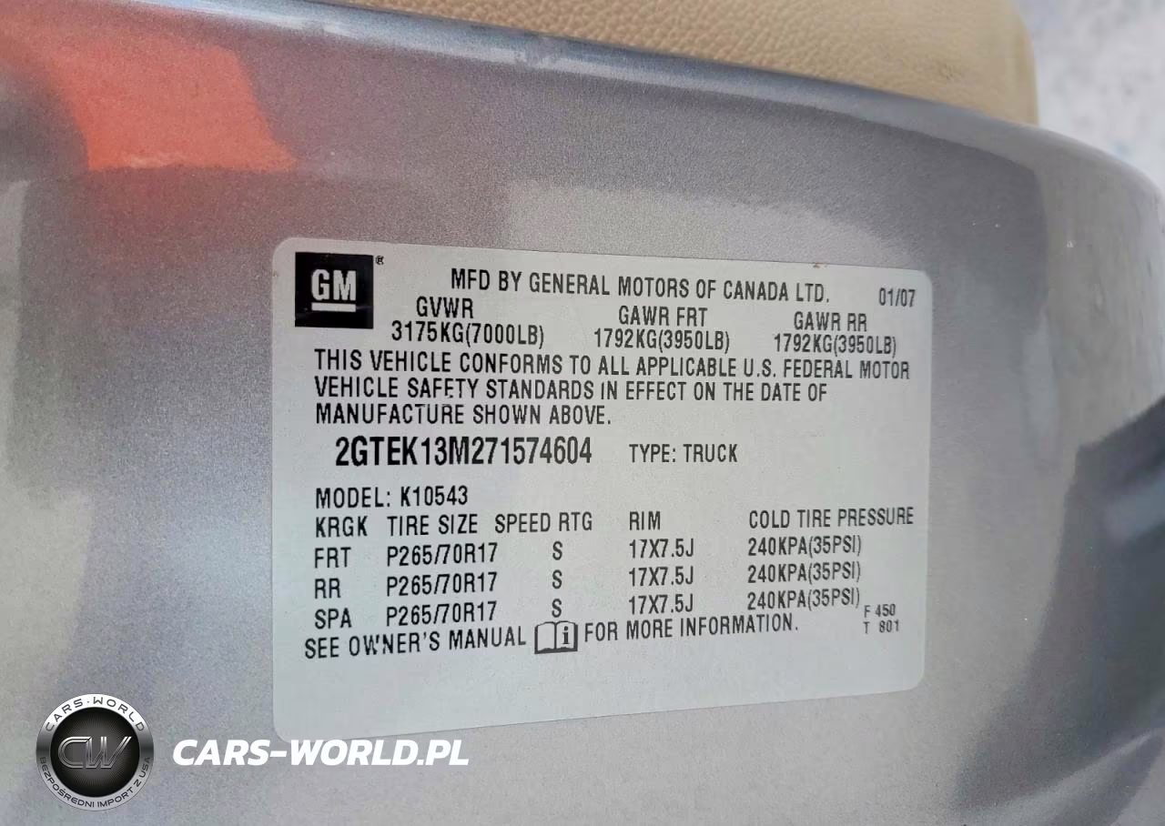 2007 GMC New Sierra K1500 VIN:2GTEK13M271574604 - 12