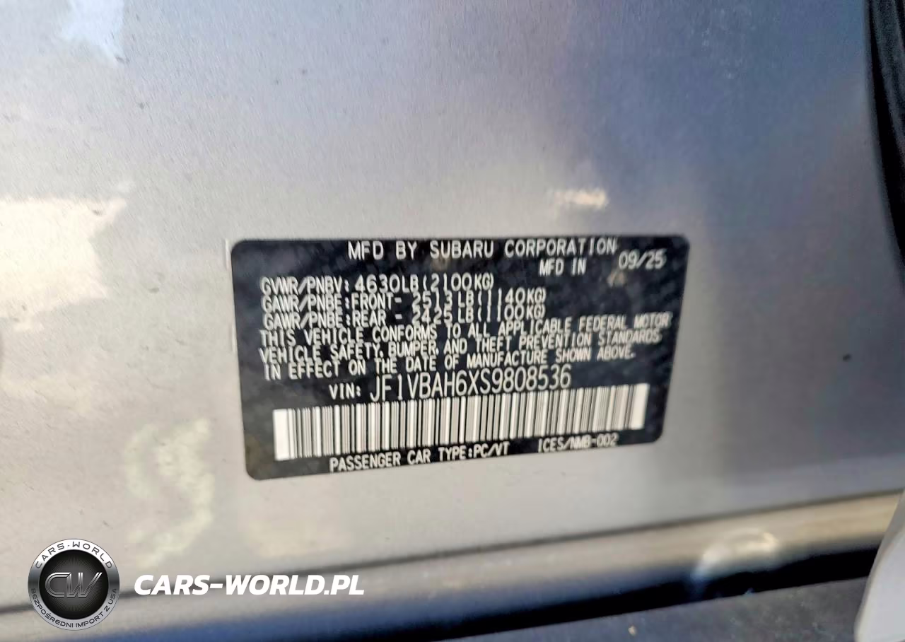 2025 Subaru Wrx Premium VIN:JF1VBAH6XS9808536 - 13
