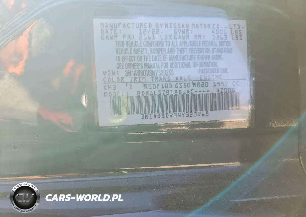 2022 Nissan Sentra Sr VIN:3N1AB8DV3NY320268 - 12