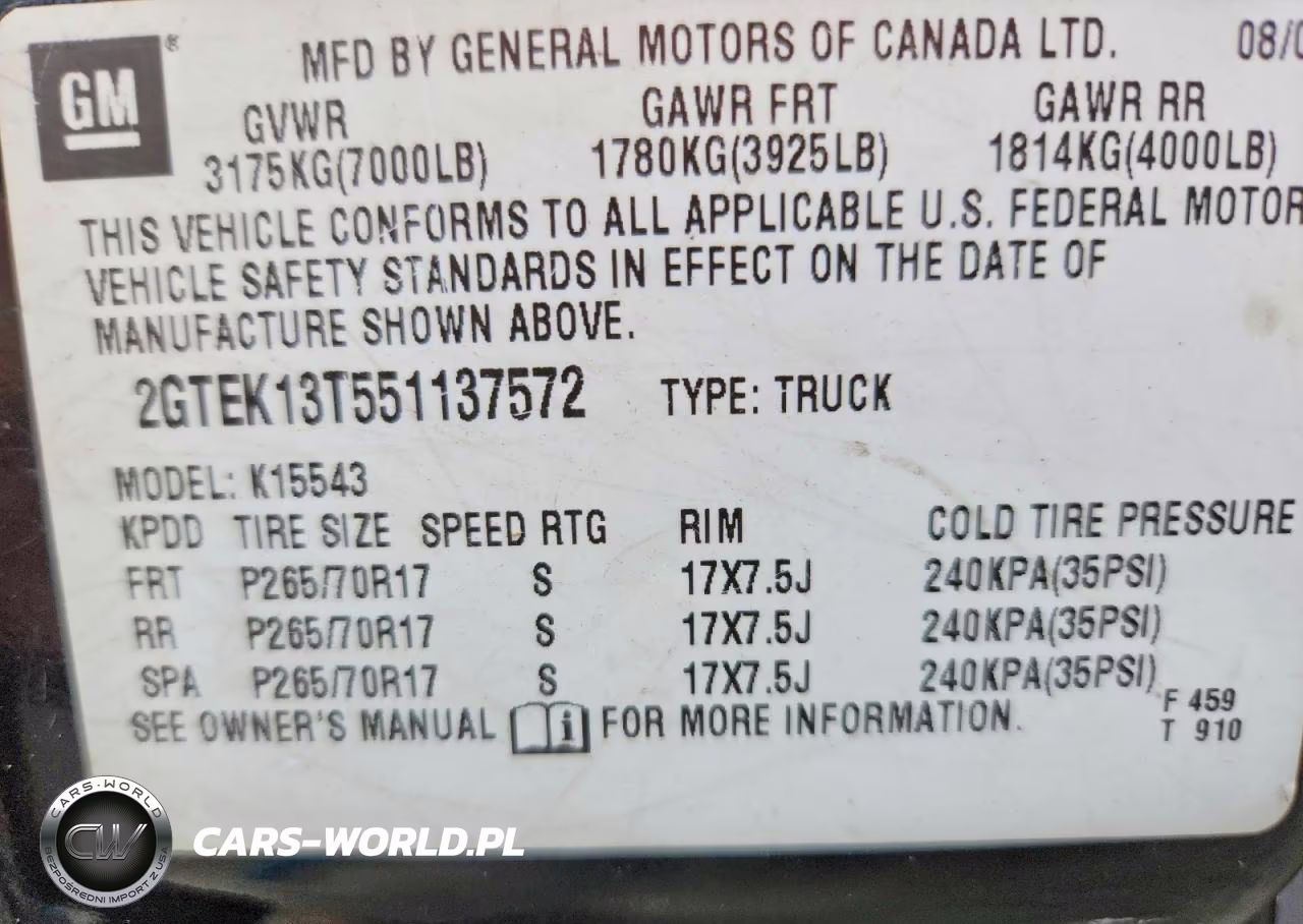 2005 GMC New Sierra K1500 VIN:2GTEK13T551137572 - 12
