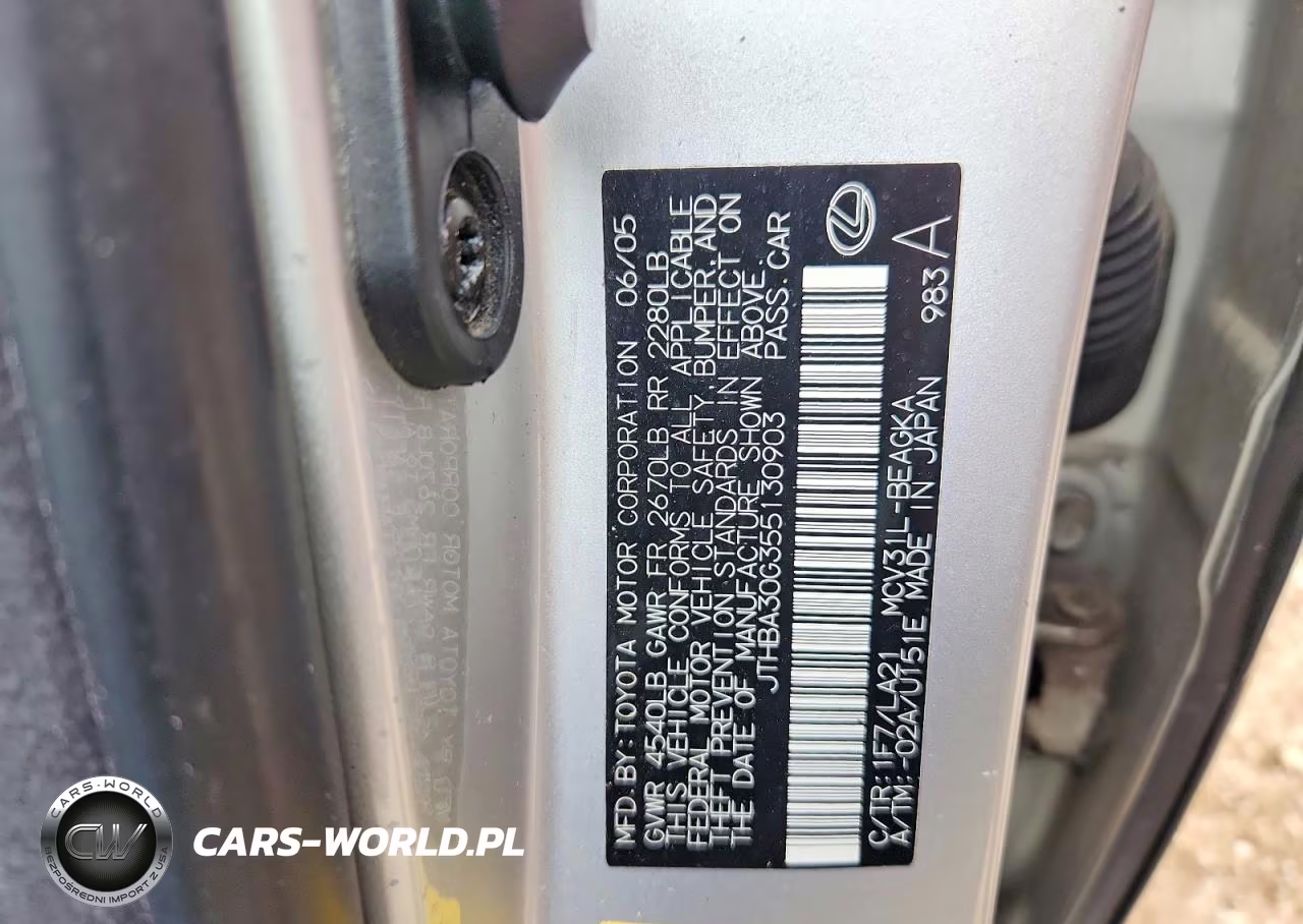 2005 Lexus Es 330 VIN:JTHBA30G355130903 - 12