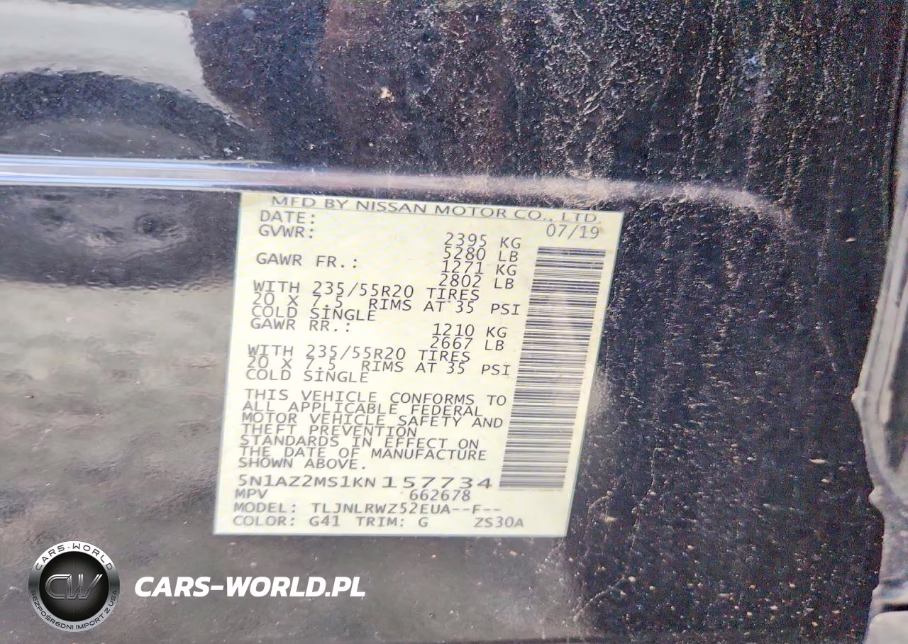 2019 Nissan Murano Sl VIN:5N1AZ2MS1KN157734 - 14