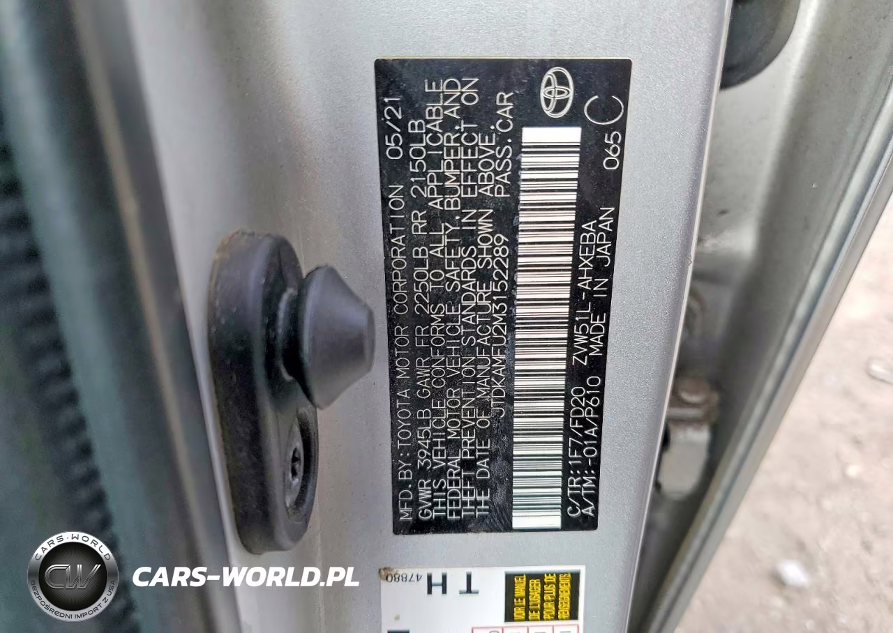 2021 Toyota Prius Le VIN:JTDKAMFU2M3152289 - 12