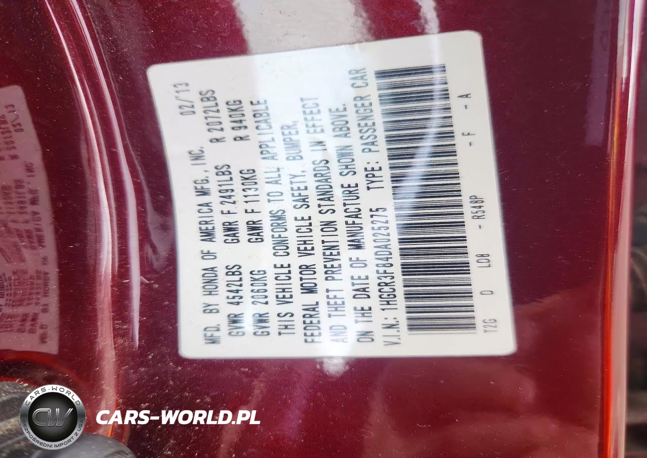 2013 Honda Accord Exl VIN:1HGCR3F84DA025275 - 13
