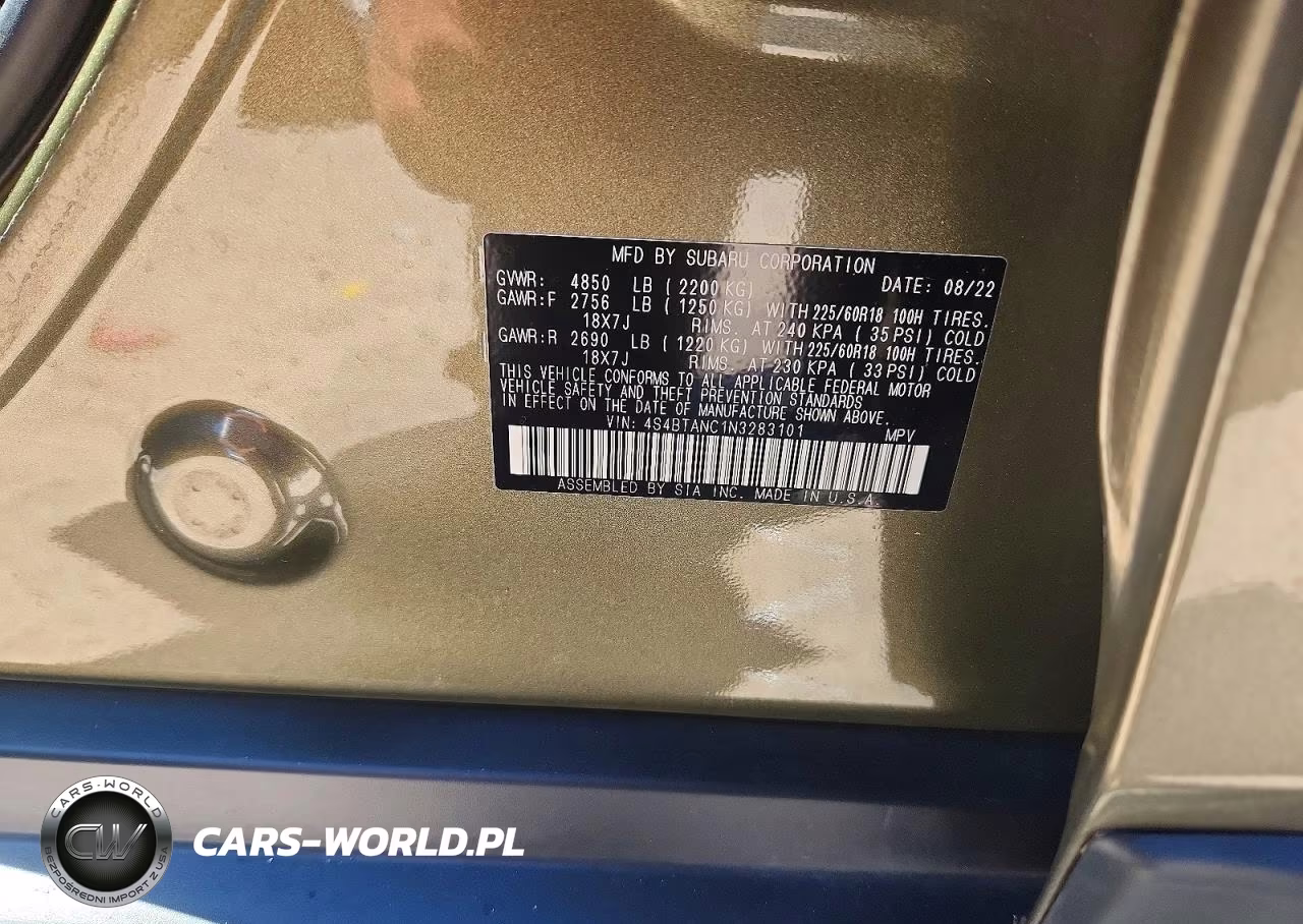 2022 Subaru Outback Limited VIN:4S4BTANC1N3283101 - 12