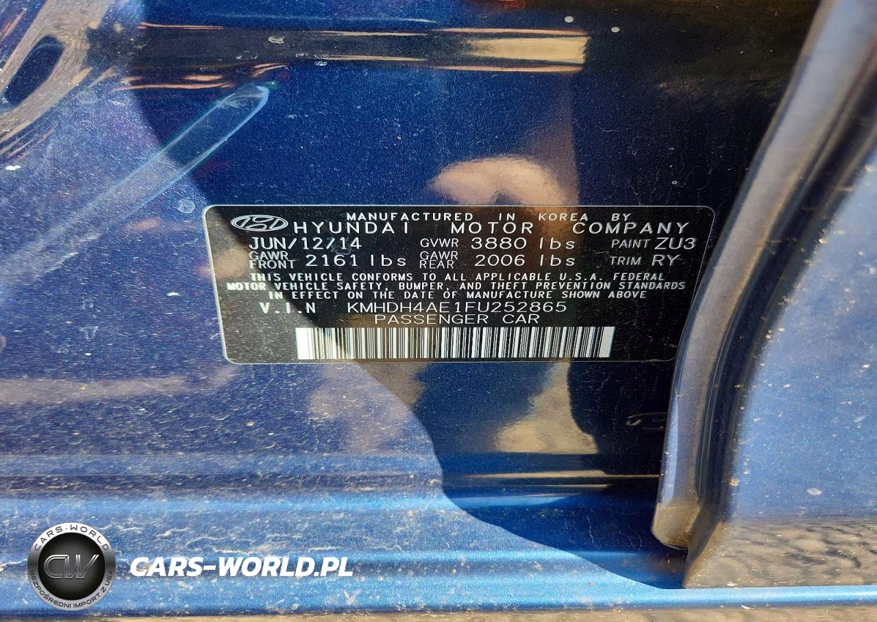 2015 Hyundai Elantra Se VIN:KMHDH4AE1FU252865 - 12