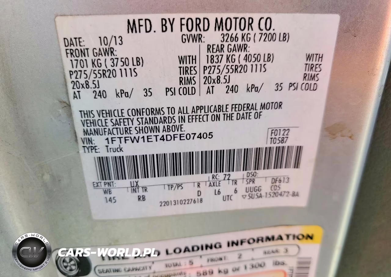 2013 Ford F150 Supercrew VIN:1FTFW1ET4DFE07405 - 12