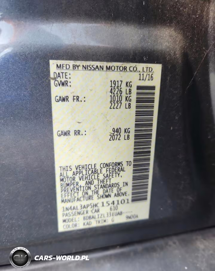 2017 Nissan Altima 2.5 Sv VIN:1N4AL3AP5HC154101 - 12