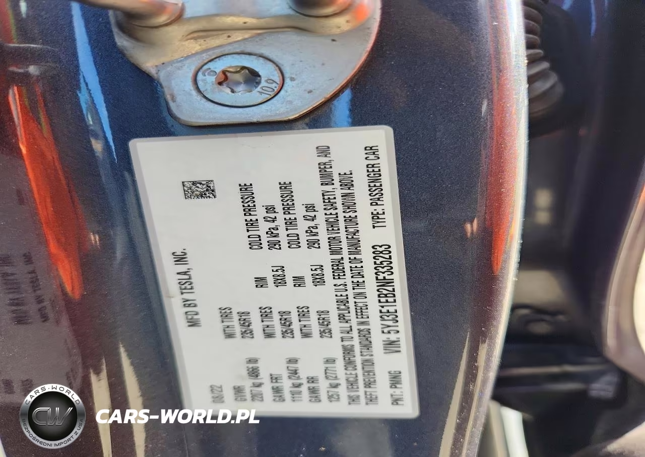 2022 Tesla Model 3 VIN:5YJ3E1EB2NF335283 - 12