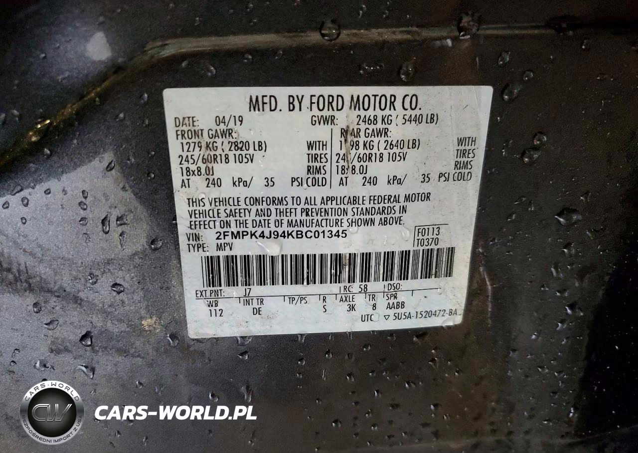 2019 Ford Edge Sel VIN:2FMPK4J94KBC01345 - 13