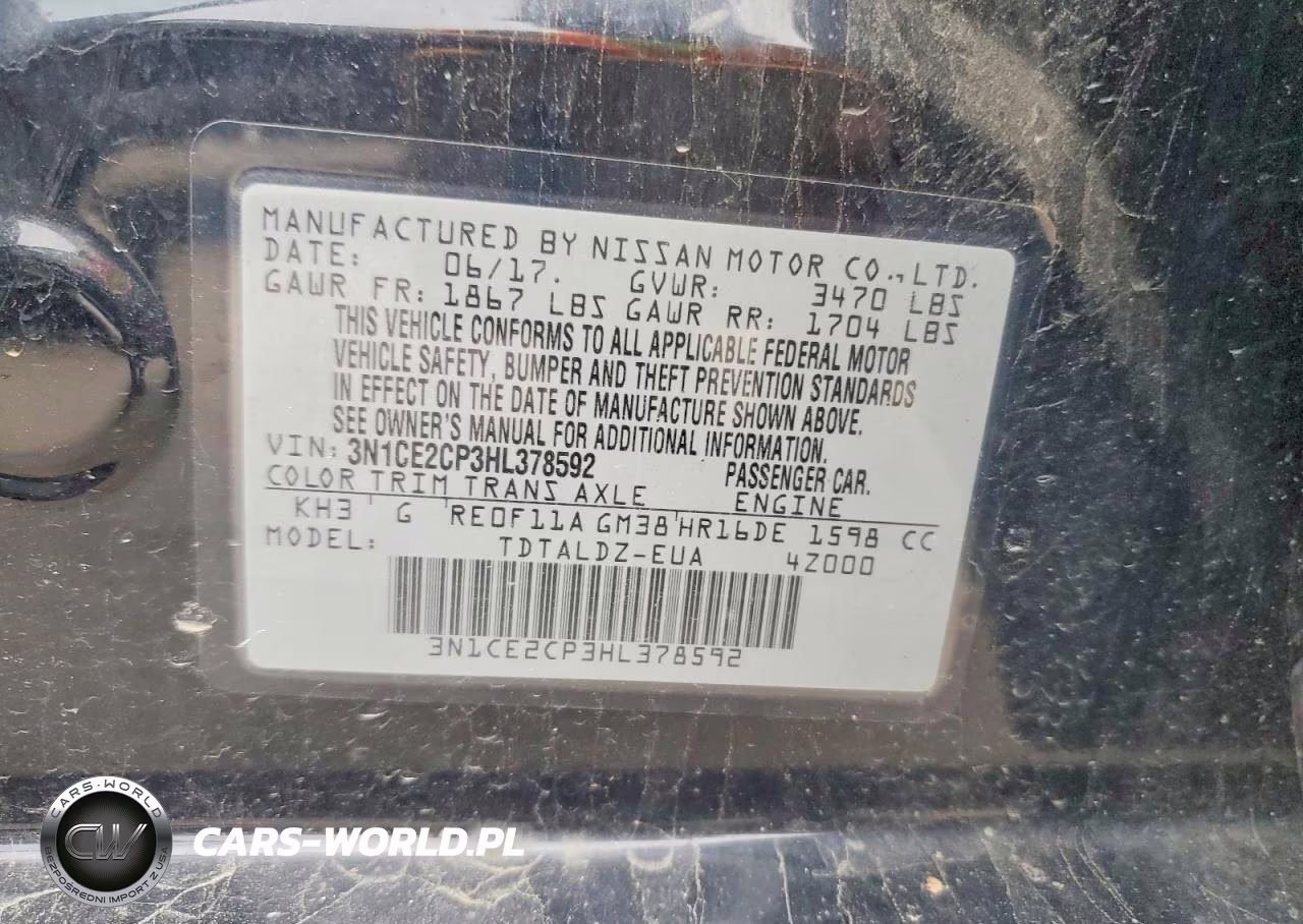 2017 Nissan Versa Note Sv VIN:3N1CE2CP3HL378592 - 12